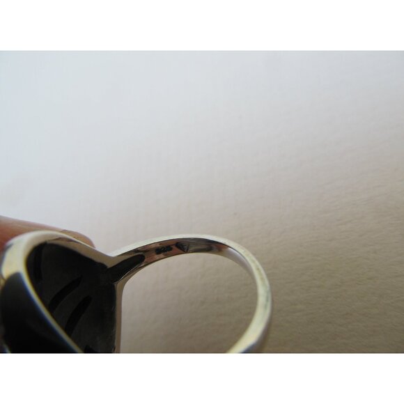 Vintage amethyst sterling silver ring sz 6.75 marcasite art deco engagement ring - Picture 8 of 9